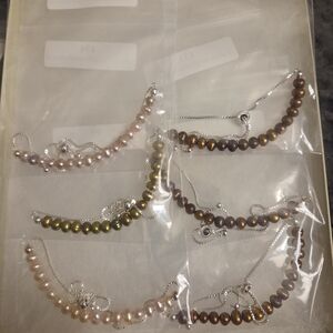 Freshwater Adjustable Sterling Silver Pearl Bead Bracelet, Choose Color